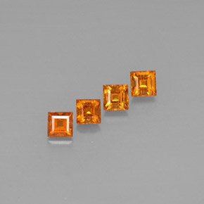 Gemas de granate espesartita naranja natural de  ct, cuadrado, VS