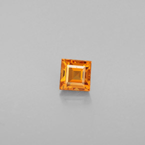Granate espesartita naranja natural de 0,33 ct, cuadrado, VS