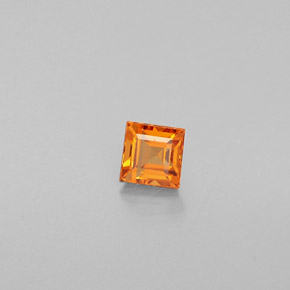 Granate espesartita naranja natural de 0,33 ct, cuadrado, VS