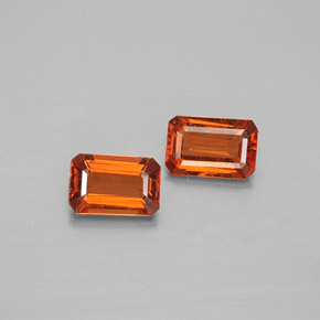 Gemas de granate espesartita naranja natural de  ct, corte esmeralda, VS-SI