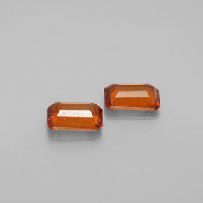 Gemas de granate espesartita naranja natural de  ct, corte esmeralda, VS-SI