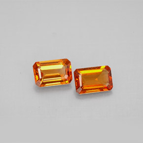 Gemas de granate espesartita naranja natural de  ct, corte esmeralda, VS