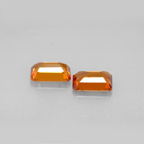 Gemas de granate espesartita naranja natural de  ct, corte esmeralda, VS