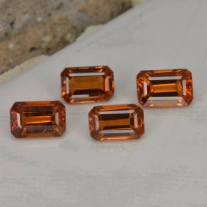 Gemas de granate espesartita naranja natural de 2,73 ct, corte esmeralda, VVS-VS