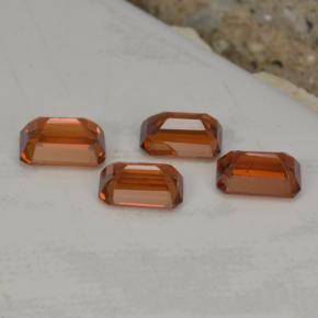 Gemas de granate espesartita naranja natural de 2,73 ct, corte esmeralda, VVS-VS
