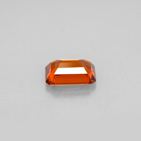 Granate espesartita naranja natural de 0,91 ct, corte esmeralda, VS
