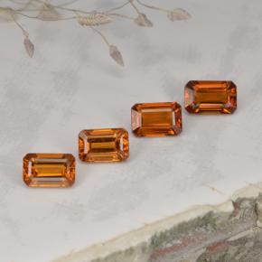 Gemas de granate espesartita naranja natural de 2,37 ct, corte esmeralda, VVS-VS