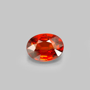 Granate espesartita rojo natural de 2,17 ct, corte óvalo, VVS-VS