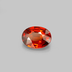 Granate espesartita rojo natural de 2,17 ct, corte óvalo, VVS-VS