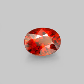 Granate espesartita rojo natural de 2,49 ct, corte óvalo, VS