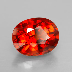Granate espesartita rojo natural de 4,14 ct, corte óvalo, VS