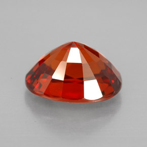 Granate espesartita rojo natural de 4,14 ct, corte óvalo, VS