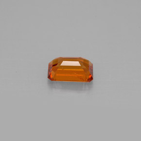 Granate espesartita naranja natural de 0,71 ct, corte esmeralda, VVS-VS