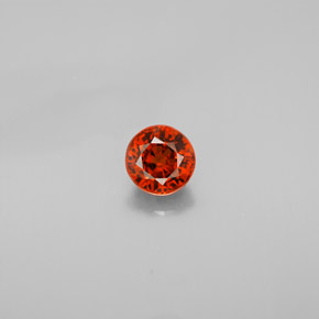Granate espesartita naranja natural de 0,85 ct, corte redondo, VVS-VS