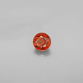 Granate espesartita naranja natural de 0,85 ct, corte redondo, VVS-VS