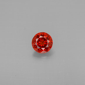 Granate espesartita naranja natural de 0,80 ct, corte redondo, VVS