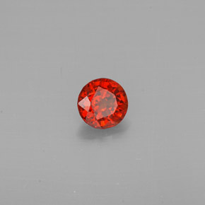 Granate espesartita naranja natural de 0,80 ct, corte redondo, VVS
