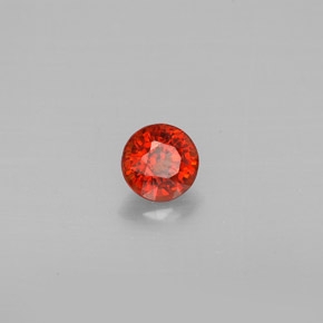 Granate espesartita naranja natural de 0,85 ct, corte redondo, VVS