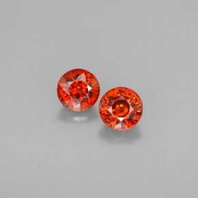 Gemas de granate espesartita naranja natural de  ct, corte redondo, VVS-VS