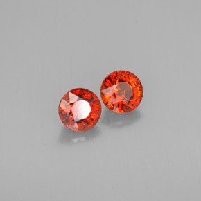 Gemas de granate espesartita naranja natural de  ct, corte redondo, VVS-VS