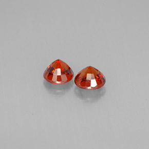 Gemas de granate espesartita naranja natural de  ct, corte redondo, VVS-VS