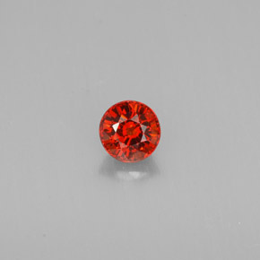 Granate espesartita naranja natural de 0,86 ct, corte redondo, VVS-VS