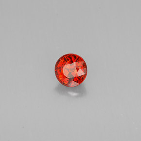 Granate espesartita naranja natural de 0,86 ct, corte redondo, VVS-VS