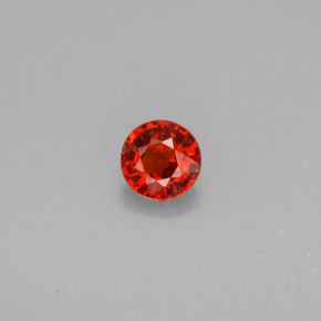 Granate espesartita naranja natural de 0,80 ct, corte redondo, VVS-VS
