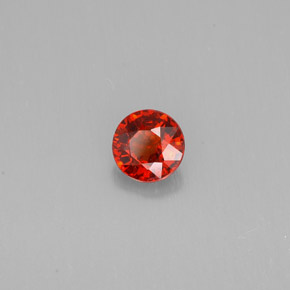 Granate espesartita naranja natural de 0,80 ct, corte redondo, VVS-VS