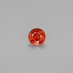 Granate espesartita naranja natural de 0,74 ct, corte redondo, VVS-VS