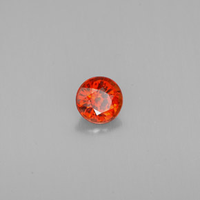 Granate espesartita naranja natural de 0,74 ct, corte redondo, VVS-VS