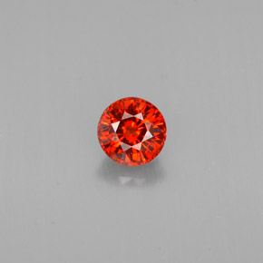 Granate espesartita naranja natural de 1,12 ct, corte redondo, VVS-VS