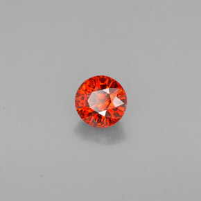 Granate espesartita naranja natural de 1,12 ct, corte redondo, VVS-VS