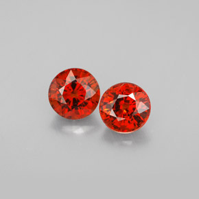 Gemas de granate espesartita naranja natural de  ct, corte redondo, VS