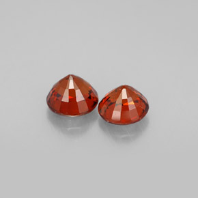 Gemas de granate espesartita naranja natural de  ct, corte redondo, VS