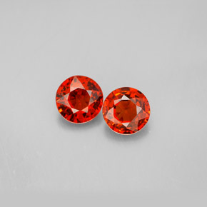 Gemas de granate espesartita naranja natural de  ct, corte redondo, VVS-VS