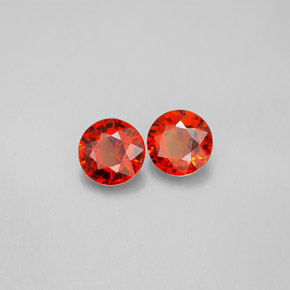 Gemas de granate espesartita naranja natural de  ct, corte redondo, VVS-VS