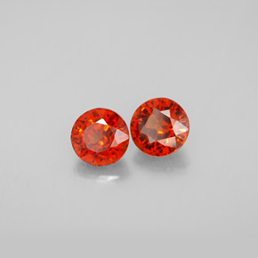 Gemas de granate espesartita naranja natural de  ct, corte redondo, VS