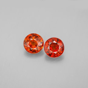 Gemas de granate espesartita naranja natural de  ct, corte redondo, VVS-VS