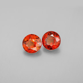 Gemas de granate espesartita naranja natural de  ct, corte redondo, VVS-VS