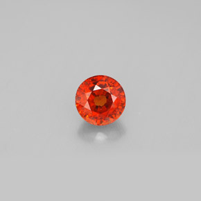 Granate espesartita naranja natural de 0,92 ct, corte redondo, VVS-VS