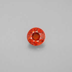 Granate espesartita naranja natural de 0,87 ct, corte redondo, VVS-VS