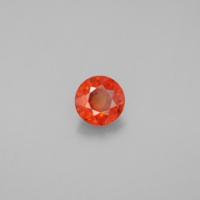 Granate espesartita naranja natural de 0,87 ct, corte redondo, VVS-VS