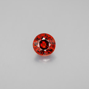 Granate espesartita naranja natural de 0,89 ct, corte redondo, VVS-VS