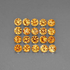 Gemas de granate espesartita naranja natural de  ct, corte redondo, VVS-VS