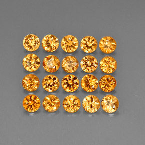 Gemas de granate espesartita naranja natural de  ct, corte redondo, VVS-VS