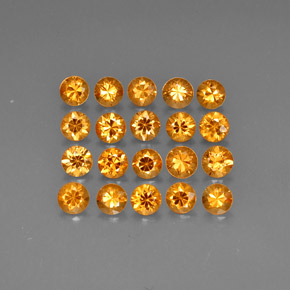 Gemas de granate espesartita naranja natural de  ct, corte redondo, VVS-VS
