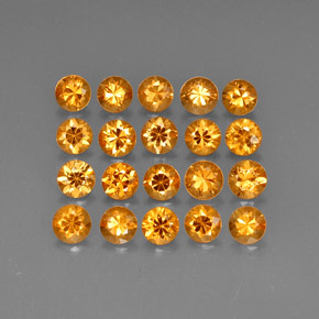 Gemas de granate espesartita naranja natural de  ct, corte redondo, VVS-VS