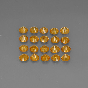 Gemas de granate espesartita naranja natural de  ct, corte redondo, VVS-VS
