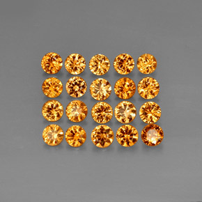 Gemas de granate espesartita naranja natural de  ct, corte redondo, VVS-VS